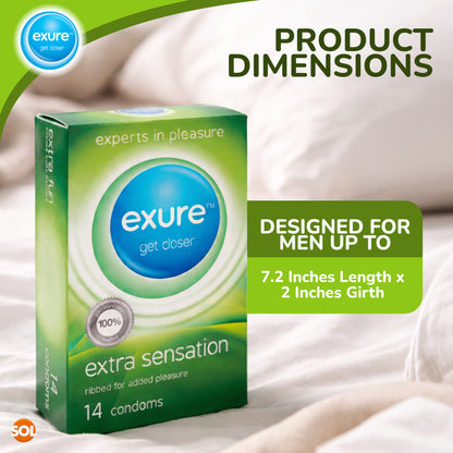 Condoms Ribbed Flavoured | Safe Pleasure Packaging | 14 Pack