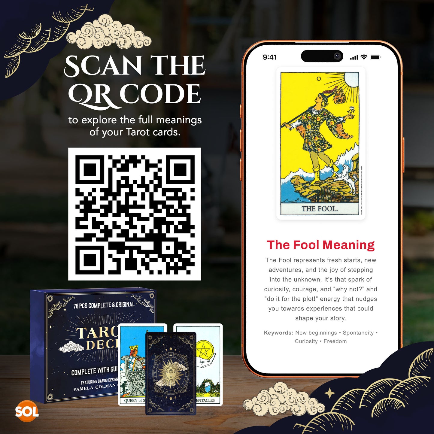 Tarot Cards Deck Set | Beginners Guide Book Party Game | 78 Cards