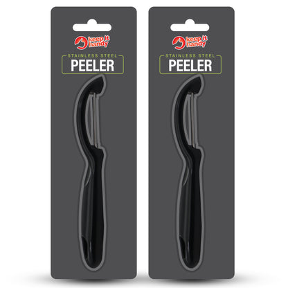 SOL 2pk Stainless Steel Peelers – Non-Slip Grip, Hanging Loop – Sharp Blades for Effortless Peeling – Ideal for Potatoes, Carrots & Other Vegetables – Dishwasher Safe Kitchen Tool