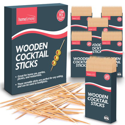 1200 Bamboo Wooden Toothpicks Cocktail Sticks Dental Floss Oral Care Tooth Picks