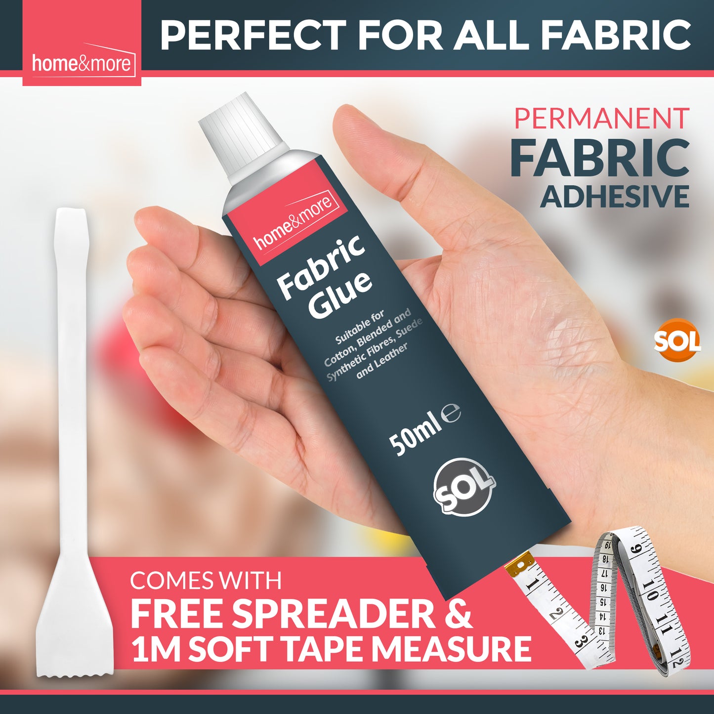 Extra Strong Fabric Glue 50ml | Washable Adhesive Repair Hemming Sewing Textile