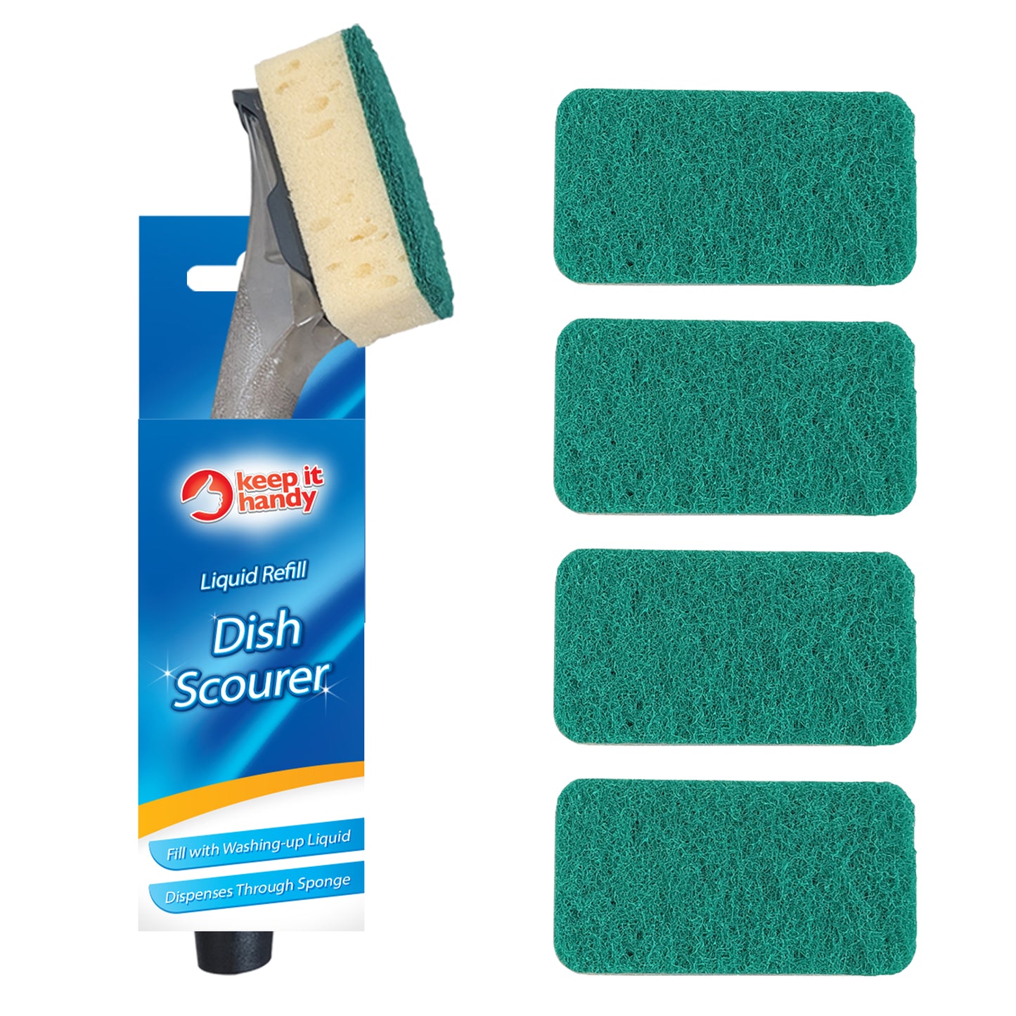 Sponge With Handle | Dishmatic Compatible Washing Up Dish Cleaning Refill Heads