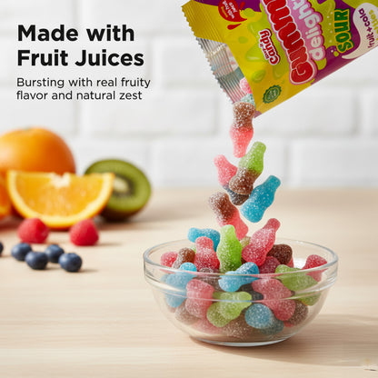 1-6pk Sour Gummy Cola Bottles Sweets Fruit Fizzy Chewy Halal Party Candy Mix