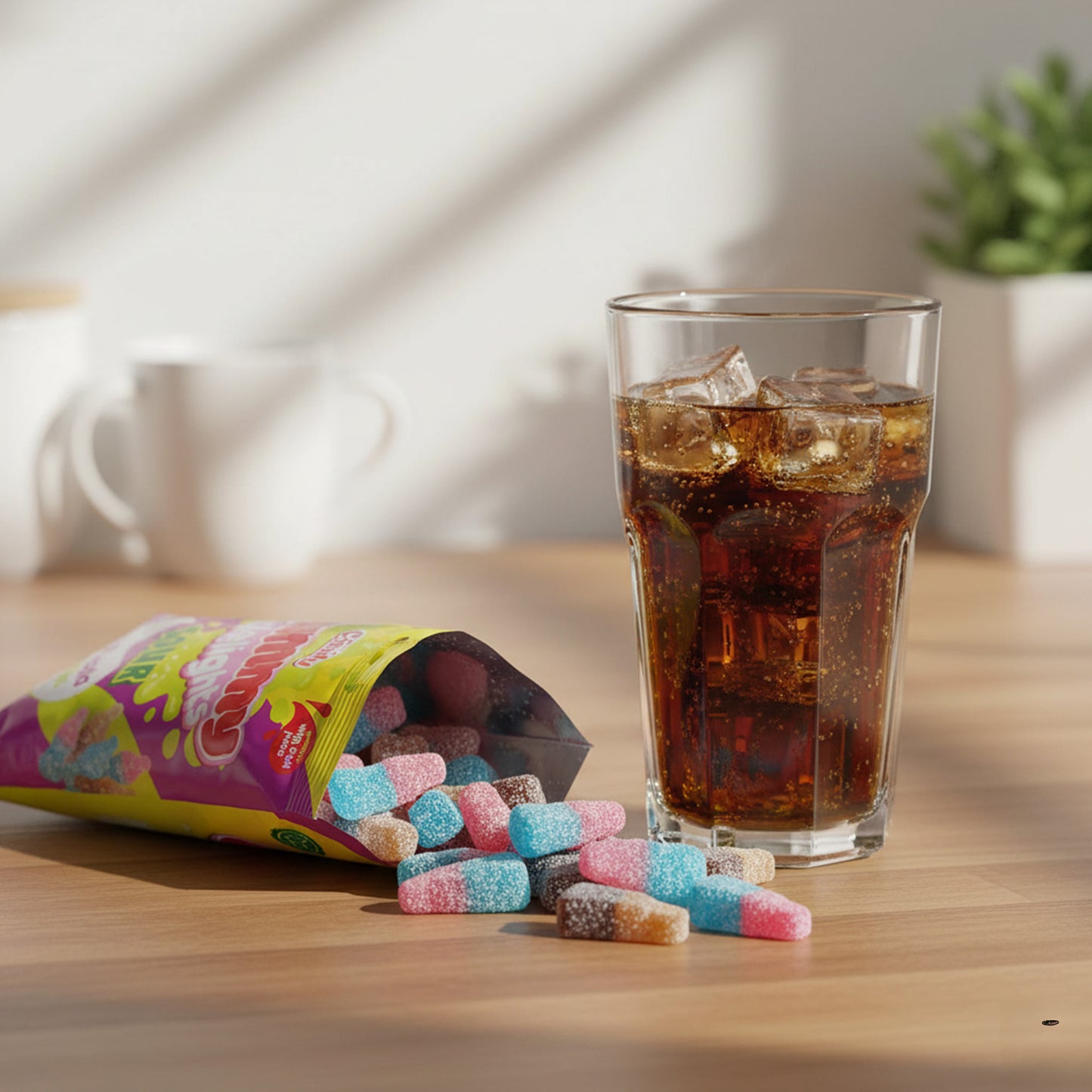 1-6pk Sour Gummy Cola Bottles Sweets Fruit Fizzy Chewy Halal Party Candy Mix
