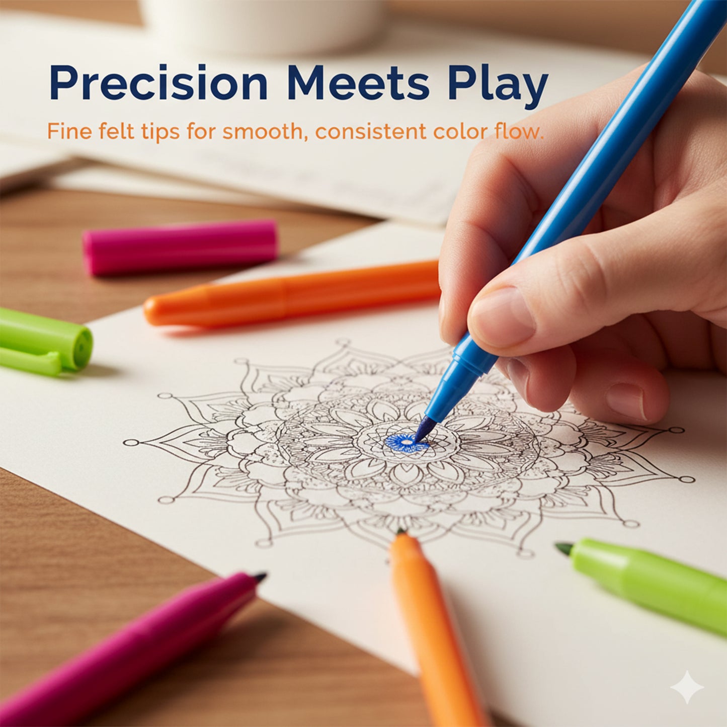 Felt Tip Pens Set | Fine Fibre Drawing Markers | 20 Pack