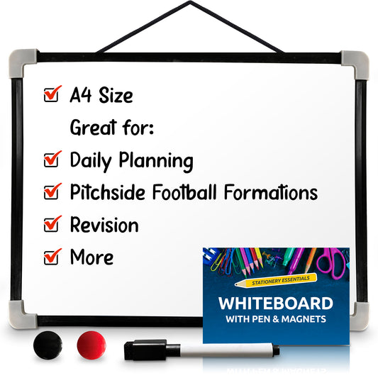 1-24pc A4 Magnetic Whiteboard with Dry Wipe Maker with Built-In Eraser - White Board Office Home Memo Notice Small Eraser