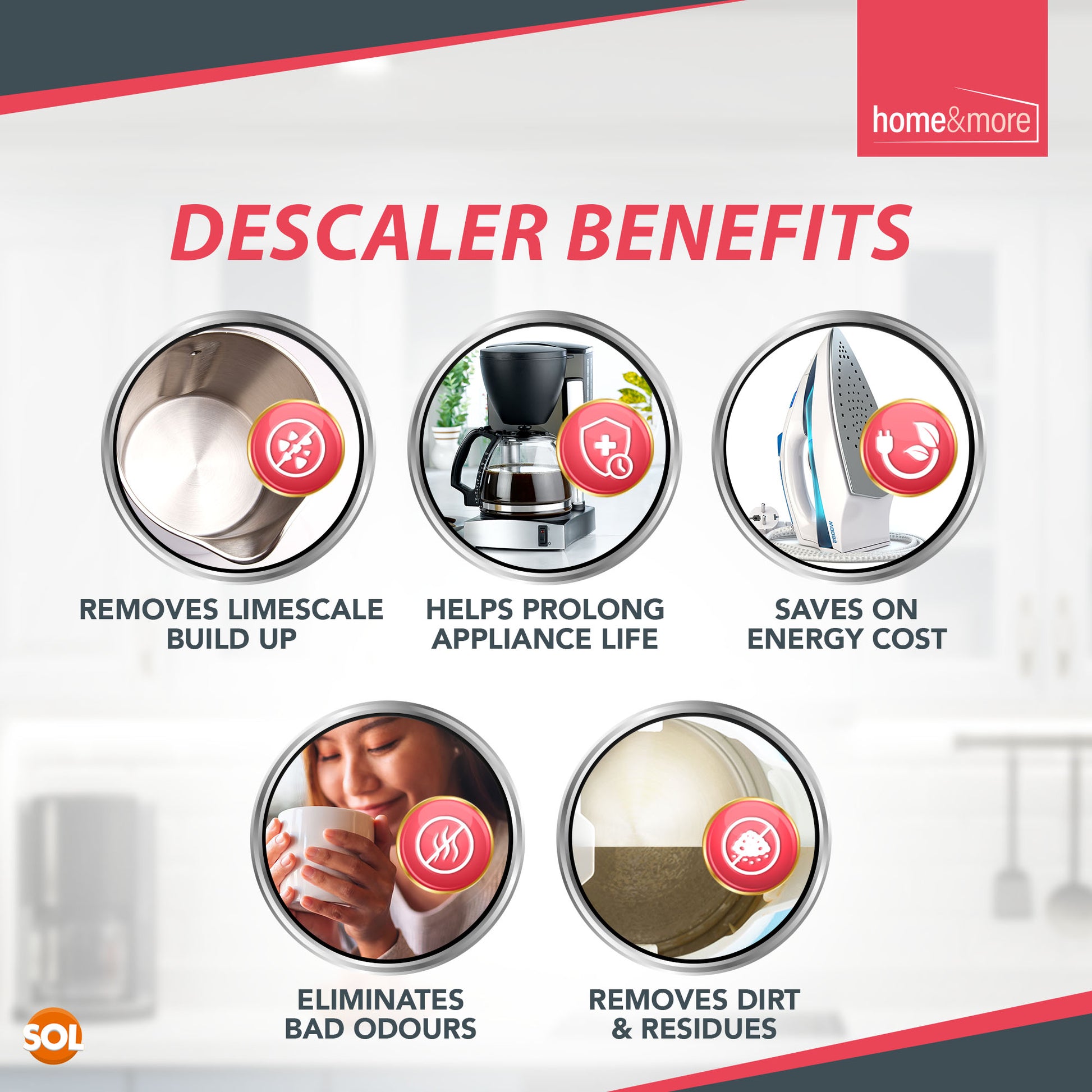 8pk All Purpose Descaler Tablets Limescale Cleaning Coffee Machine Kettle Iron