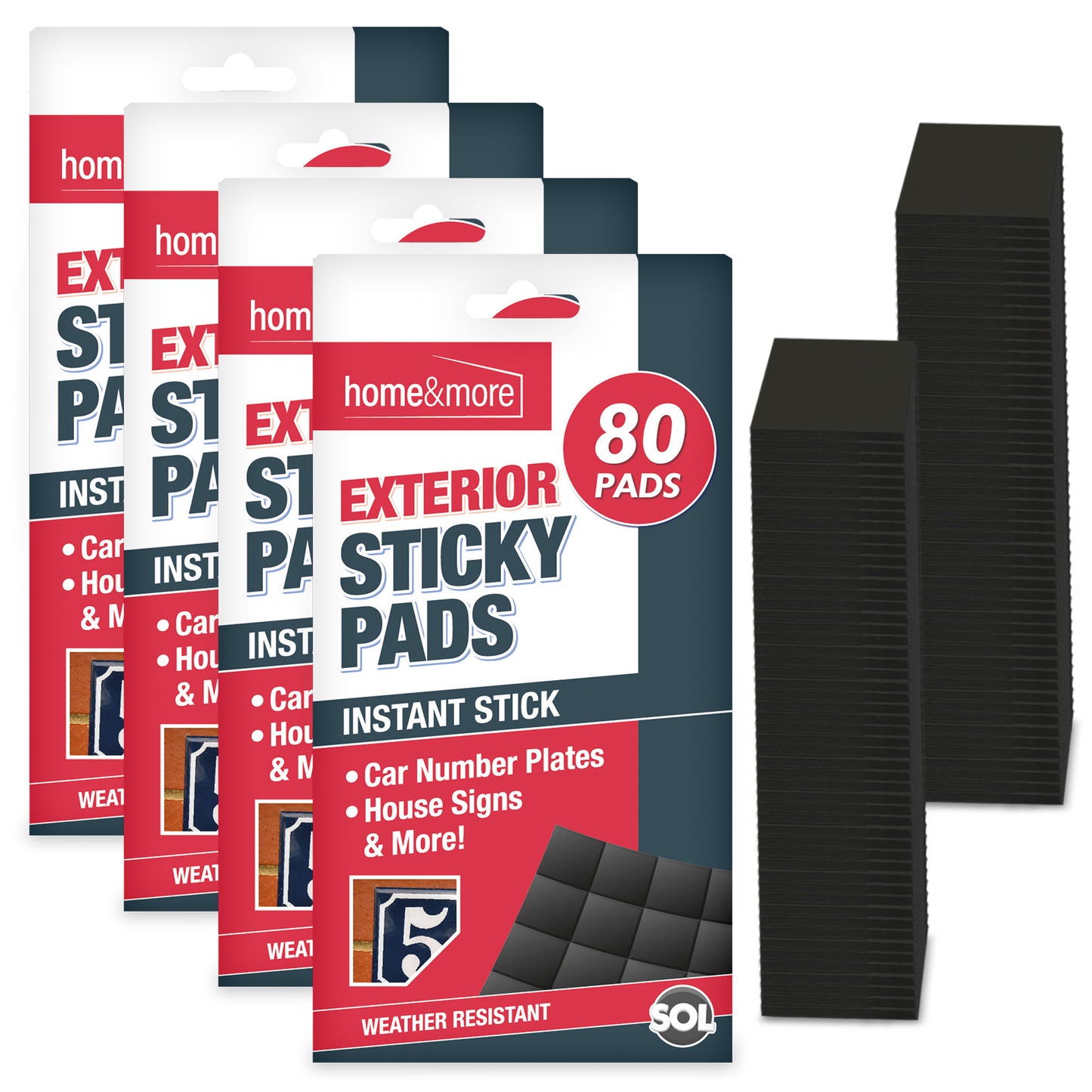 80-320 Exterior Sticky Pads | Strong Double Sided Self Adhesive Outdoor Mounting