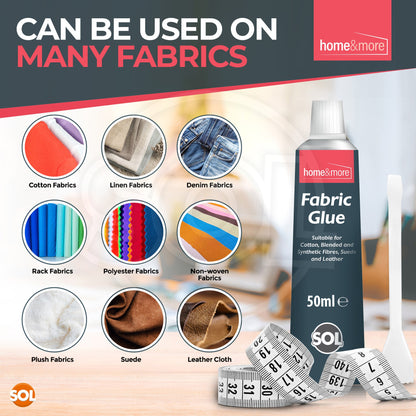 Extra Strong Fabric Glue 50ml | Washable Adhesive Repair Hemming Sewing Textile