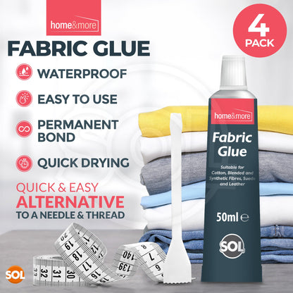 Extra Strong Fabric Glue 50ml | Washable Adhesive Repair Hemming Sewing Textile