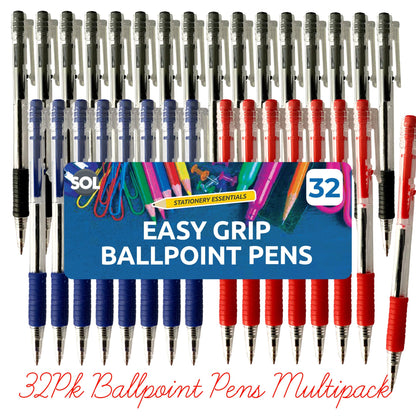 Retractable Ballpoint Pens Mixed Colours – 16 Pack