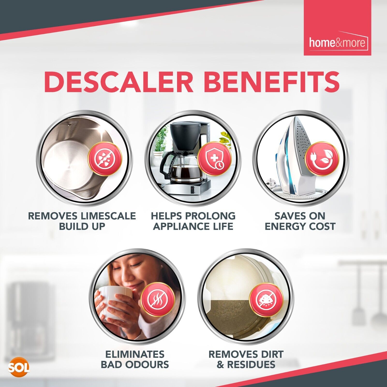 16-96 All Purpose Descaler Tablets Limescale Cleaning Coffee Machine Kettle Iron