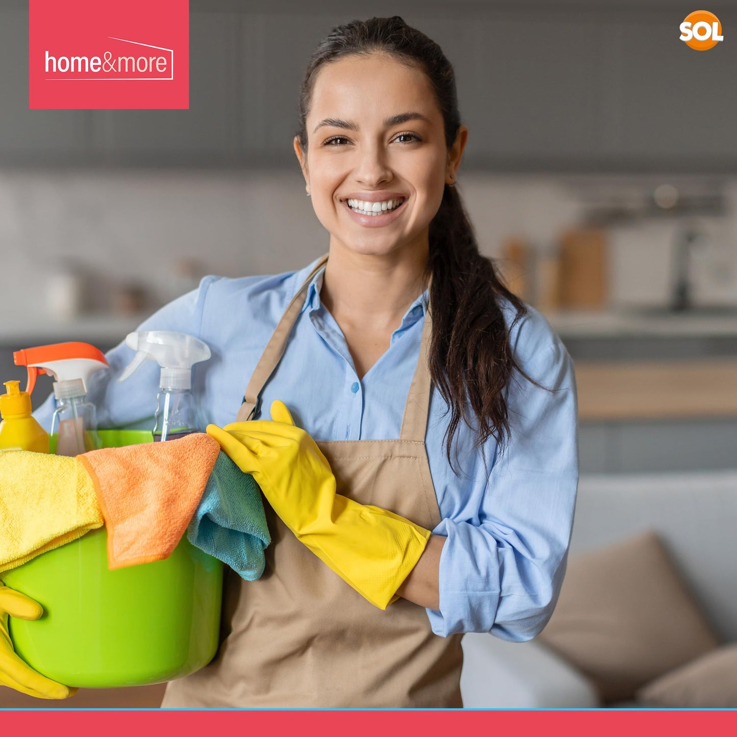 4 Pairs Rubber Gloves Large | Long Sleeve Household Washing Up Kitchen Cleaning