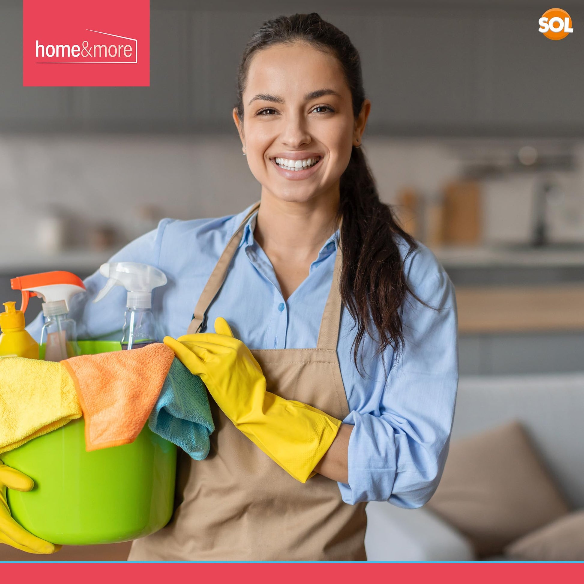 4 Pairs Rubber Gloves Large | Long Sleeve Household Washing Up Kitchen Cleaning