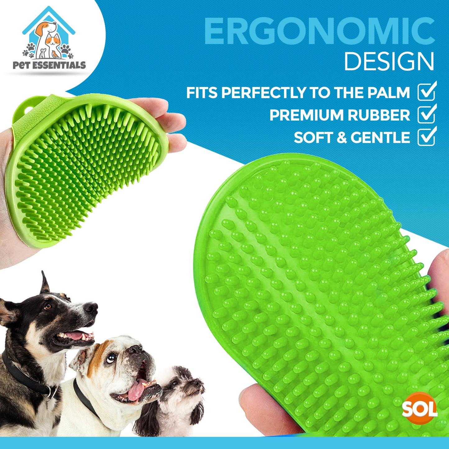 Dog Grooming Mitt Pet Glove Brush | Cat Fur Hair Remover Deshedding Hand Massage