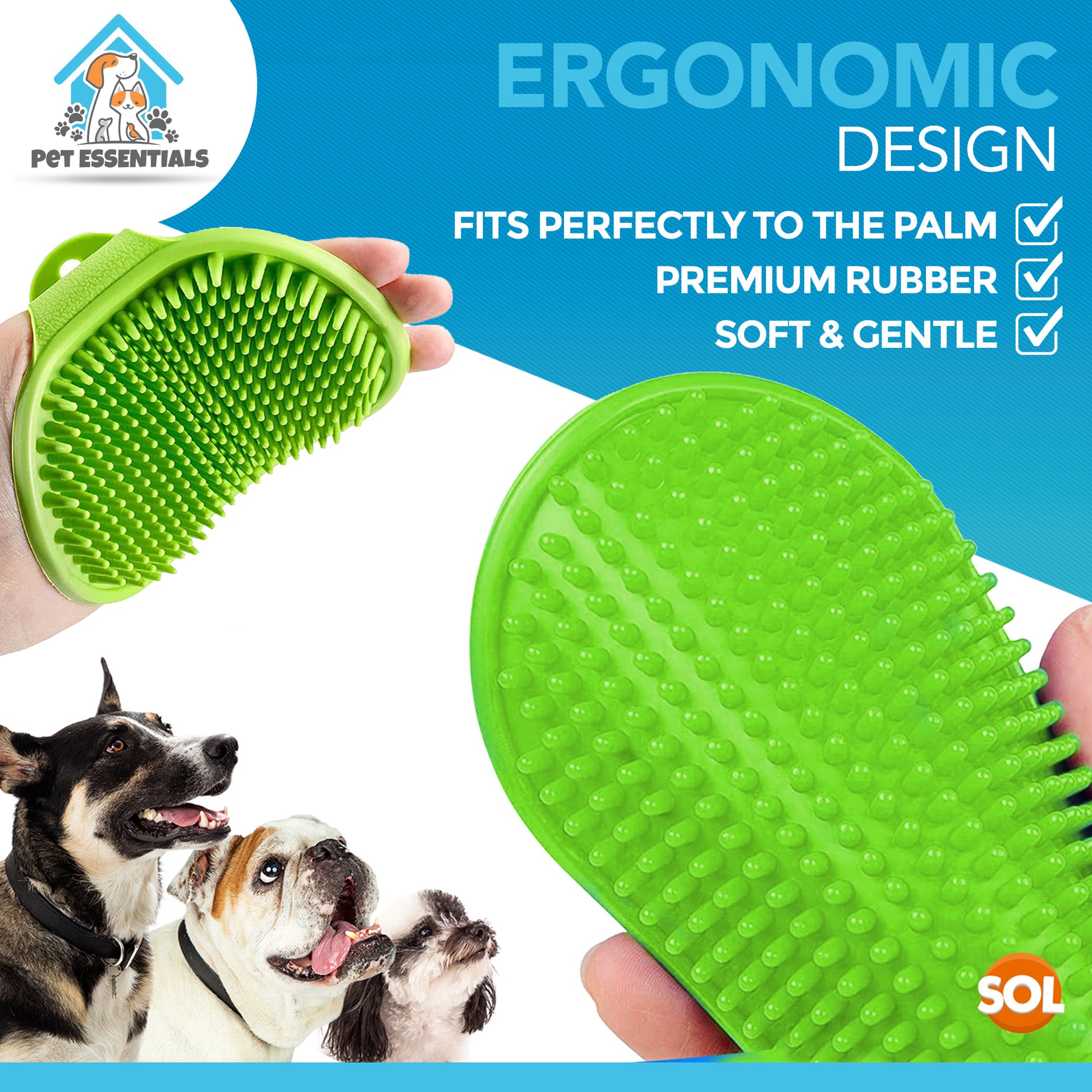 Dog Grooming Mitt Pet Glove Brush | Cat Fur Hair Remover Deshedding Hand Massage