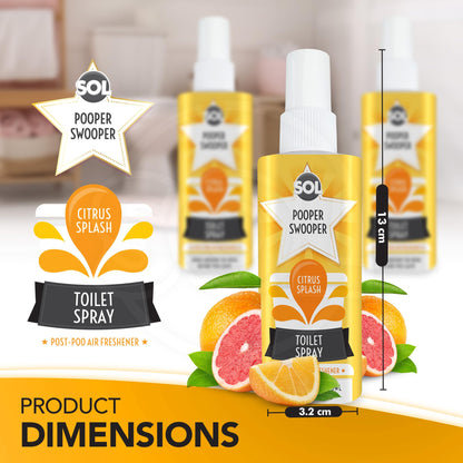 6 x 60ml Pooper Star Toilet Spray Air Freshener Bowl | Citrus Fragrance Perfume