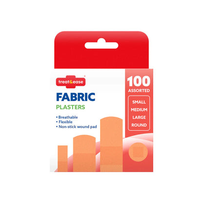 110 Assorted Fabric Plasters Breathable Flexible Adhesive FirstAid Wound Healing