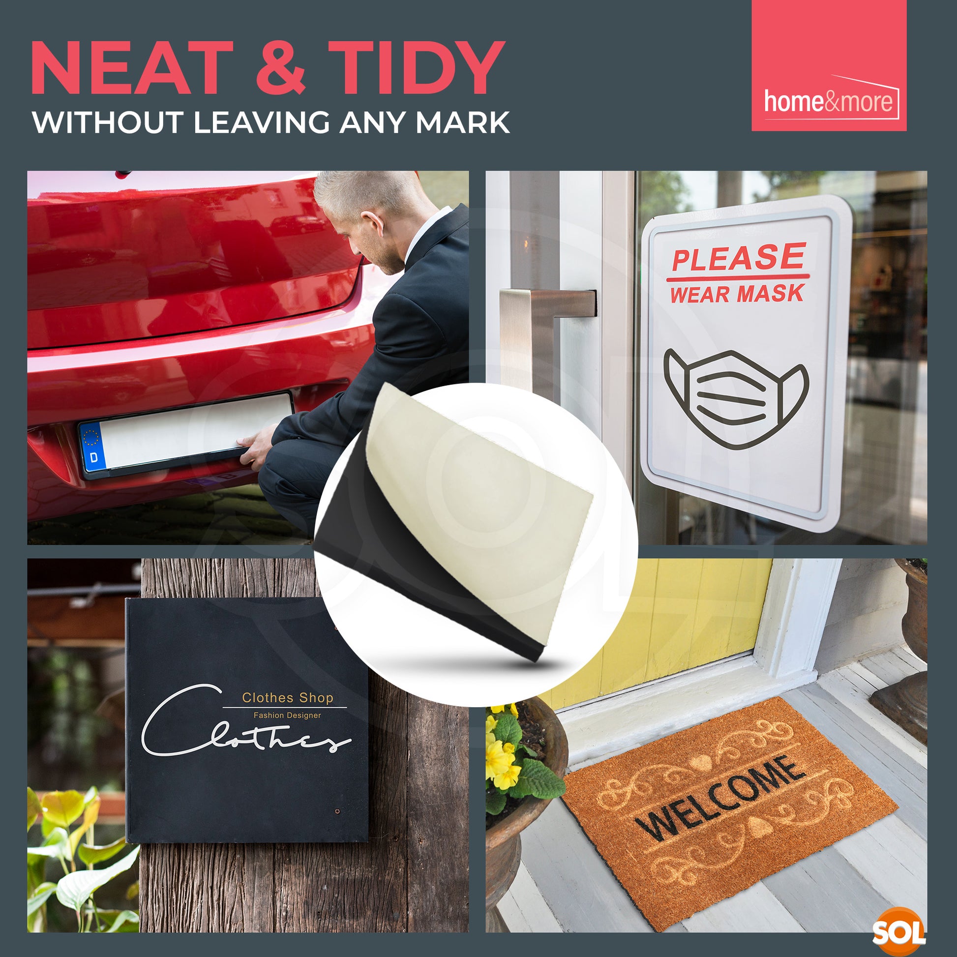 80-320 Exterior Sticky Pads | Strong Double Sided Self Adhesive Outdoor Mounting