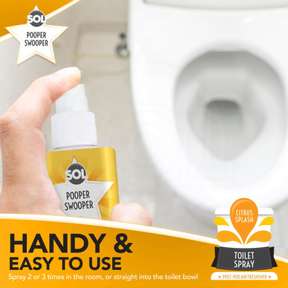 6 x 60ml Pooper Star Toilet Spray Air Freshener Bowl | Citrus Fragrance Perfume
