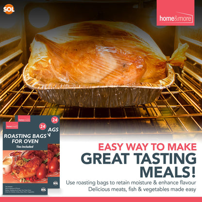 12-48 Large Roasting Bags Chicken Turkey Poultry Meat Fish Oven Cooking 25x38cm