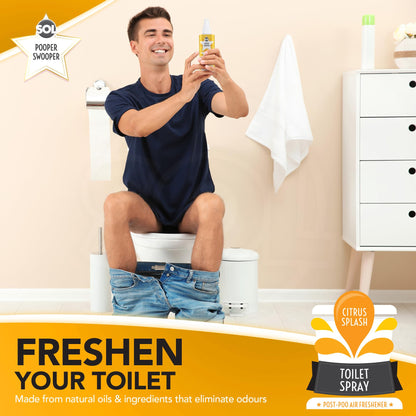 6 x 60ml Pooper Star Toilet Spray Air Freshener Bowl | Citrus Fragrance Perfume