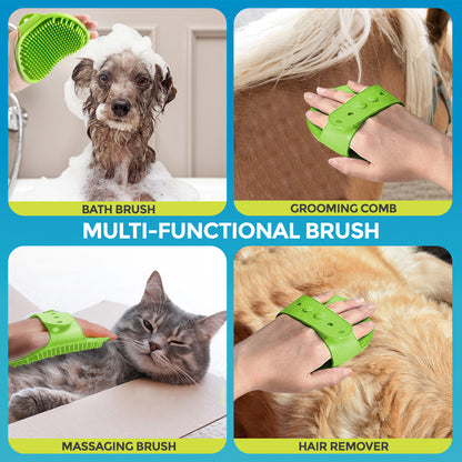 Dog Grooming Mitt Pet Glove Brush | Cat Fur Hair Remover Deshedding Hand Massage