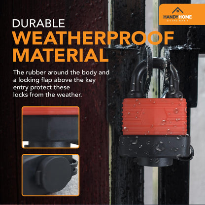 Heavy Duty Weatherproof Padlock 40mm Outdoor Security Iron Lock Shed Safety 3Key