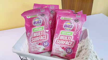 100-500 Antibac Surface Wipes Large | Rhubarb Anti Bac Household Cleaning