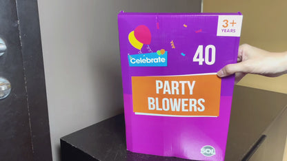 Party Blowers Kids Birthday Loot Bag Filler Horn Blowouts Noise Whistles Toy | 40 Pack