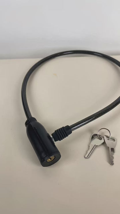 Bike Lock Cable with Keys 650mm | Steel Bicycle Security | 2 Pack
