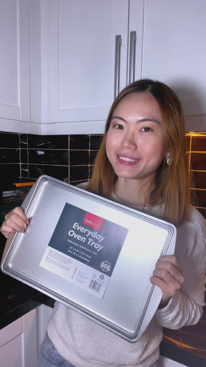 2-4 Oven Tray Set 38x25cm Large Roasting Pan Baking Bakeware Kitchen Steel Sheet