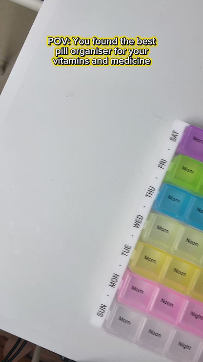 Weekly Pill Box Organiser 7 Day 4 Times | Large Storage | 4 Pack