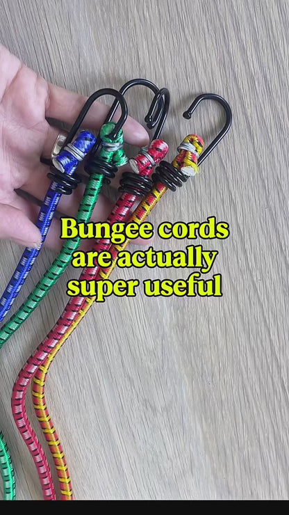 4pk Bungee Cords 75cm Long Elastic Luggage Straps Rope with Hooks Clips Car Bike