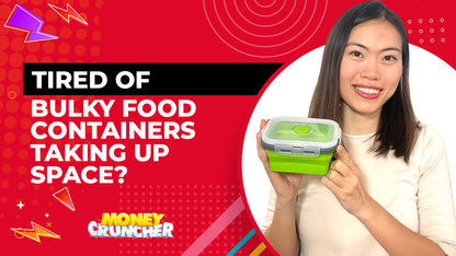 2PK Silicone Collapsible Food Storage Containers 5Inch 350ml Lunch Box with Lids