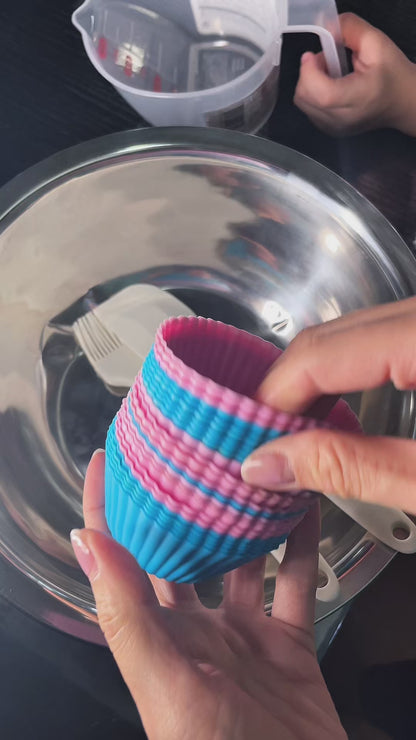 Silicone Cupcake Cases Muffin Non-Stick Baking | 24 Pack