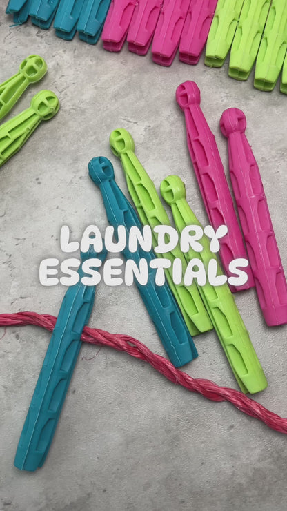 Dolly Pegs Durable Plastic Laundry Washing Clothes Line | 24 Pack