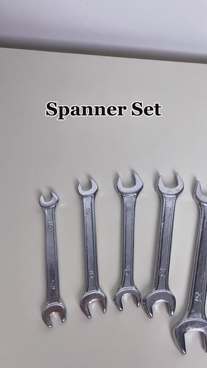 Metric Open End Spanner Set 6mm-17mm Double Ended DIY Tool | 6 Piece