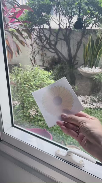 Window Sticker Fly Traps Sunflower Design | 8-16 Pack