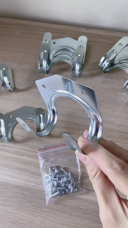 Tool Hooks & Screws | Garage Wall Bike Storage | 30 Pack