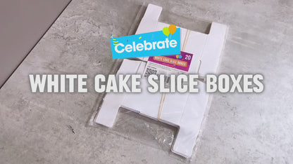 20-100pk White Single Cake Slice Boxes Individual Wedding Birthday Party Favour