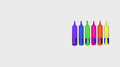 12 Assorted Highlighter Pens Set Fluorescent Bright Colour Markers School Office