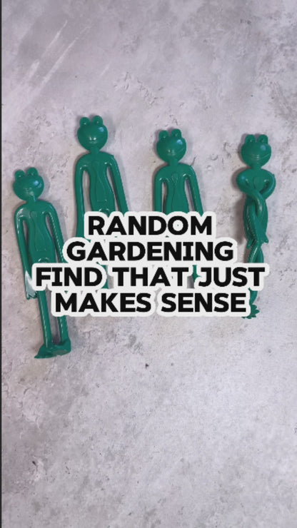 4 Frog Garden Plant Ties Supports | Reusable Soft Rubber Twist Adjustable Tree