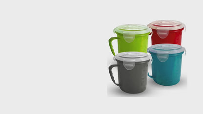 Microwave Soup Mug 700ml | Airtight Porridge Bowl Cup | 24 Pack