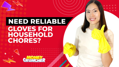 4 Pairs Rubber Gloves Large | Long Sleeve Household Washing Up Kitchen Cleaning