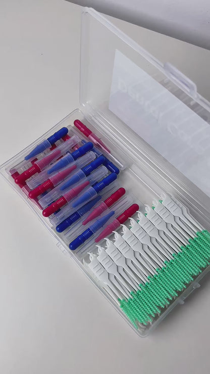 Interdental Brushes Blue & Red | Teeth Cleaning Picks | 180 Pack