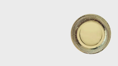 12-48pk Gold Silver Paper Plates 9 Inch Round Disposable Party Tableware Events