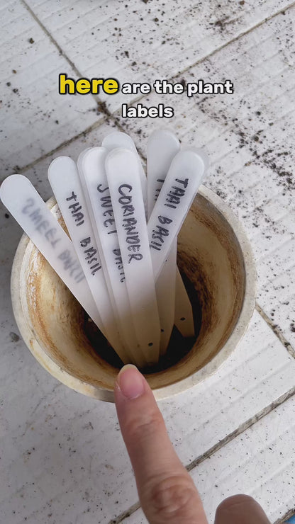 White Plastic Plant Labels Sticks | Waterproof Garden Name Tags 100 Pack