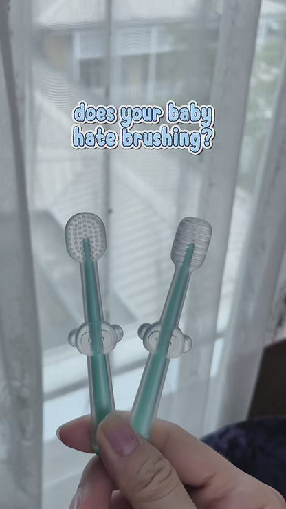 Silicone Baby Toothbrush & Teether Soft Chewable Brush | 2 Pack