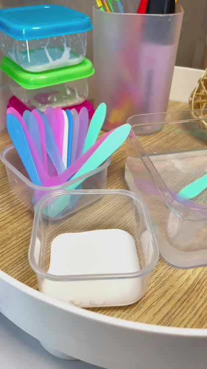 30 Glue Spreaders Assorted Colours Plastic PVA Adhesive Spatulas Kids Arts Craft